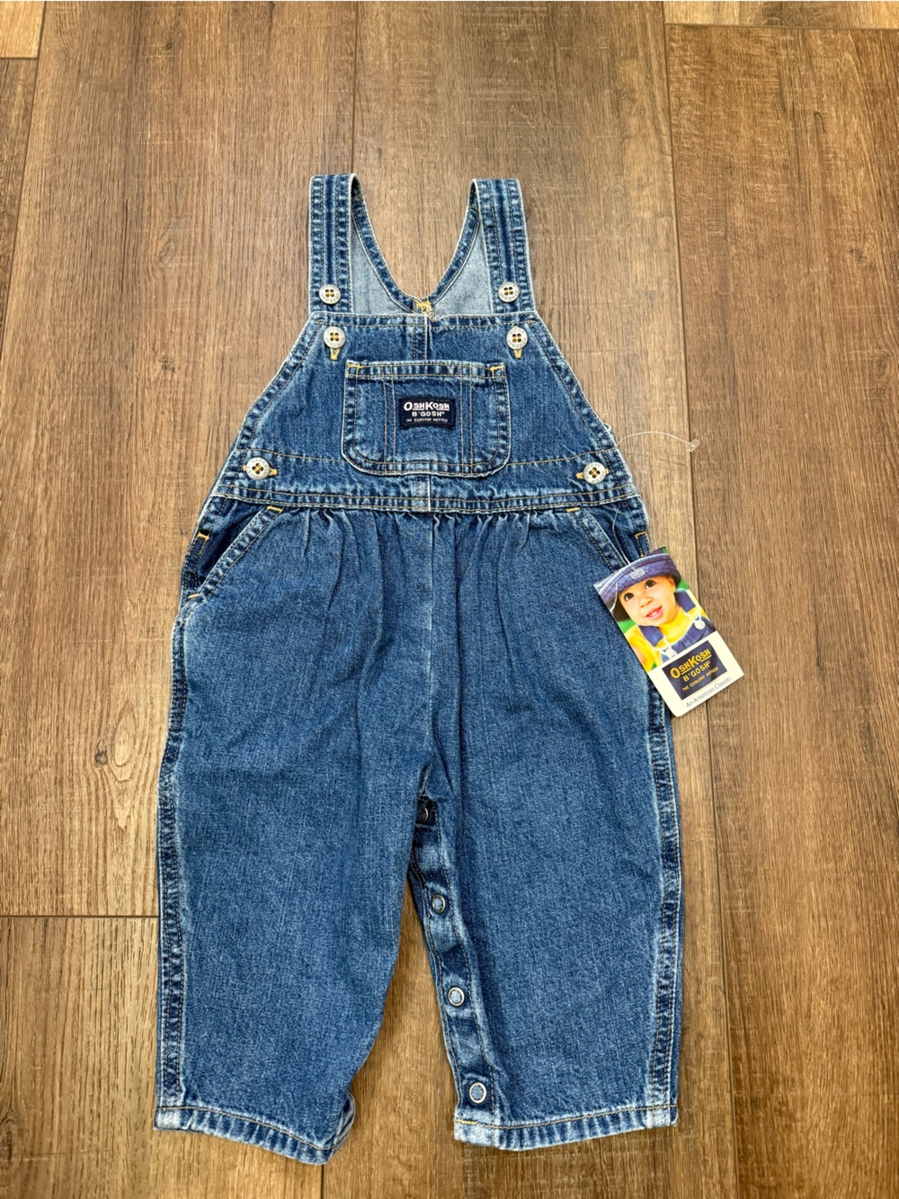 NWT vintage osh kosh denim 12 month overalls bibs baby